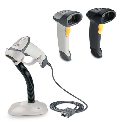 LS2208 Black with Stand USB Kit: LS2208-SR20007R Scanner; CBA-U01-S07ZAR USB Cable; 20-61019-02R Stand; 1D scanner