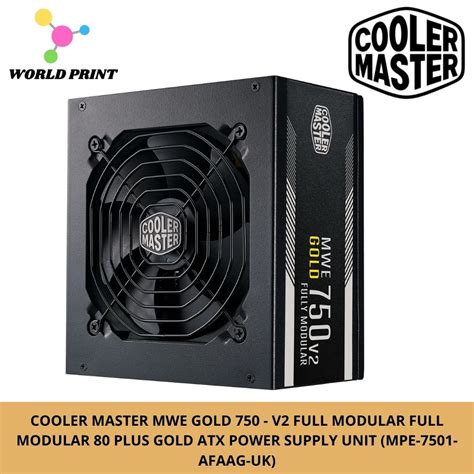 Cooler Master MWE Gold 750W - V2 (Full Modular) 80 Plus Gold ATX Power Supply Unit. 