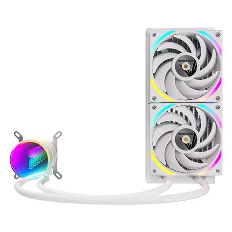 Aerocool Oasis L240 White - 240mm ARGB Liquid Cooler - Intel LGA1851/LGA1700 AMD AM4/AM5
