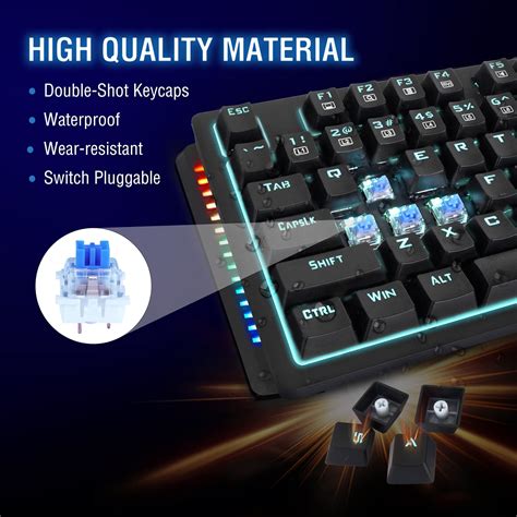 RCT HyperKeyTKL 87 keys Mechanical Gaming Keyboard; Blue mechanical switches; Multi Color LED Backlight. 