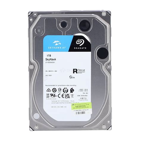 Seagate Skyhawk ST1000VX013 1TB 3.5'' HDD Surveillance Drives; SATA 6GB/s Interface; 1-8 Bays Supported; MTBF: 1M Hr's; Camera's