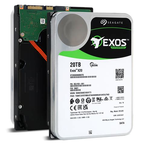 Seagate Exos X20 ST20000NM003D 20TB HDD; 3.5''; SAS SED 512e/4Kn; RPM 7200; 5 Year Limited Warranty 