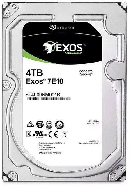 Seagate Exos 7E10 ST4000NM001B 4TB 512e/4Kn Fast Format SAS SED 3.5'' Drive; RPM7200; 256MB cache; 5 Year limited warranty