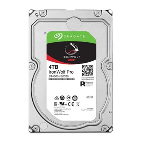 Seagate Ironwolf Pro ST4000NT001 4TB 3.5'' HDD NAS Drives 7200 RPM; SATA 6GB/s Interface; 256MB Cache;550TB/Year; Unlimited Bays