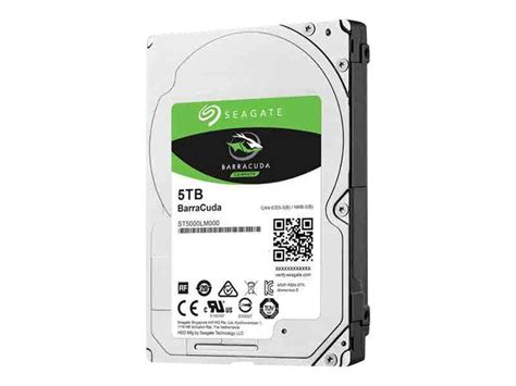 Seagate Barracuda 5TB; 2.5'' Notebook drive; SATA 6GB/s; RPM 5400; 128MB Cache 15mm