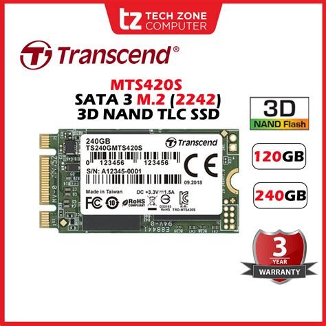 TRANSCEND 120GB MTS420S SATA3 M.2 2242 SSD - TLC
