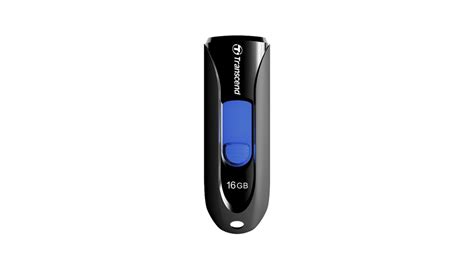 TRANSCEND 16GB JF790 USB3.1 GEN 1 CAPLESS FLASH DRIVE - BLACK AND BLUE