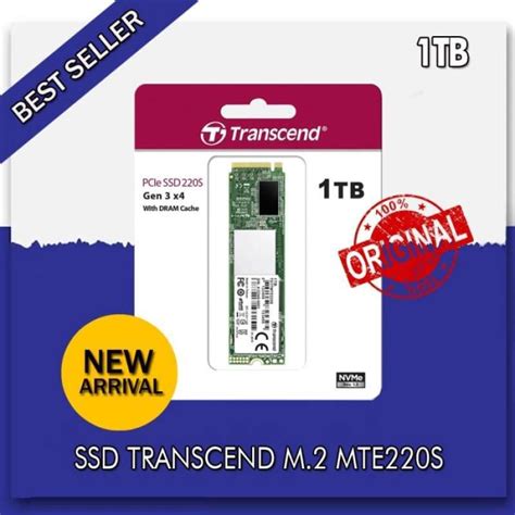TRANSCEND 1TB MTE220S PCI-E GEN 3x4 NVMe M.2 2280 SSD 3D TLC with DRAM cache -3500 MB/s Read 3200 MB/s Write - 2200 TBW
