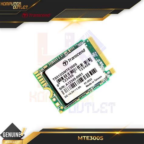 Transcend 1 TB MTE300S PCI-E GEN 3x4 M.2 2230 SSD 3D NAND - 2000 MB/s Read 1650 MB/s Write - 400 TBW