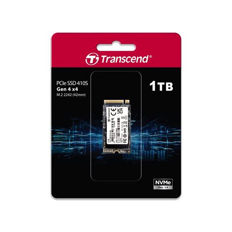 Transcend 1TB MTE410S PCI-E GEN 4x4 M.2 2242 SSD 3D NAND - 5000 MB/s Read 3500 MB/s Write - 600 TBW