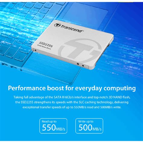 TRANSCEND 1TB SSD225S 2.5' SSD DRIVE - SATA III 3D NAND with SLC cache - 550MB/s Read 500MB/s Write - 360 TBW