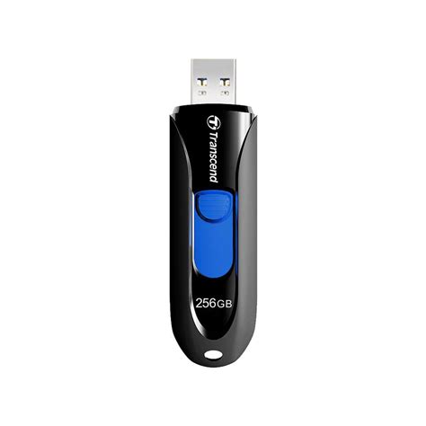 TRANSCEND 256GB JF790 USB3.1 GEN 1 CAPLESS FLASH DRIVE - BLACK AND BLUE