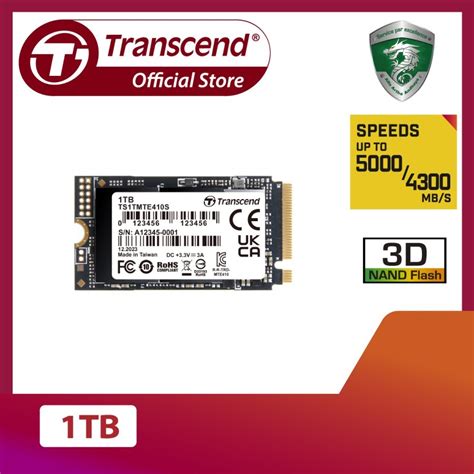 Transcend 256GB MTE410S PCI-E GEN 4x4 M.2 2242 SSD 3D NAND - 3300 MB/s Read 1400 MB/s Write - 150 TBW