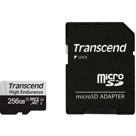 TRANSCEND 350V 256GB HIGH ENDURANCE MICRO SD UHS-I  U3 CLASS10 - READ 100 MB/S - WRITE 45MB/S - WITH SD ADPTOR