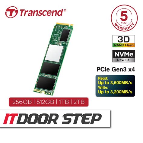 TRANSCEND 2TB MTE220S PCI-E GEN 3x4 NVMe M.2 2280 SSD 3D TLC with DRAM cache - 3500 MB/s Read 2900 MB/s Write - 4400 TBW