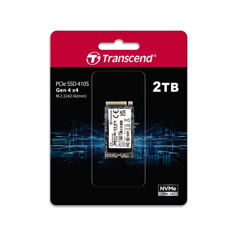 Transcend 2TB MTE410S PCI-E GEN 4x4 M.2 2242 SSD 3D NAND - 5000 MB/s Read 4300 MB/s Write - 1200 TBW