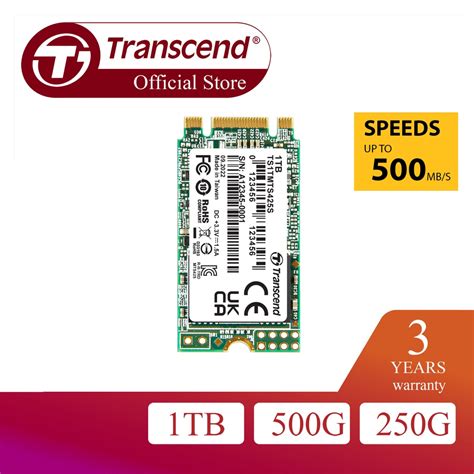 TRANSCEND 2 TB MTS425S M.2 SATA 3 2242 SSD 3D NAND - CACHELESS