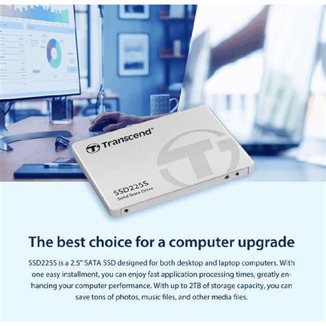 TRANSCEND 2TB SSD225S 2.5' SSD DRIVE - SATA III 3D NAND with SLC cache - 560MB/s Read 500MB/s Write - 720 TBW
