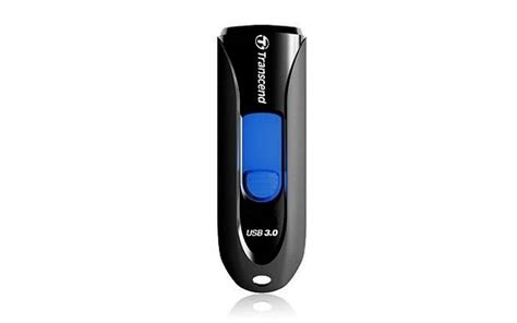 TRANSCEND 32GB JF790 USB3.1 GEN 1 CAPLESS FLASH DRIVE - BLACK AND BLUE