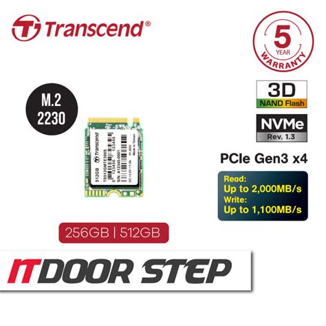 Transcend 512GB MTE300S PCI-E GEN 3x4 M.2 2230 SSD 3D NAND - 2000 MB/s Read 1100 MB/s Write - 200 TBW