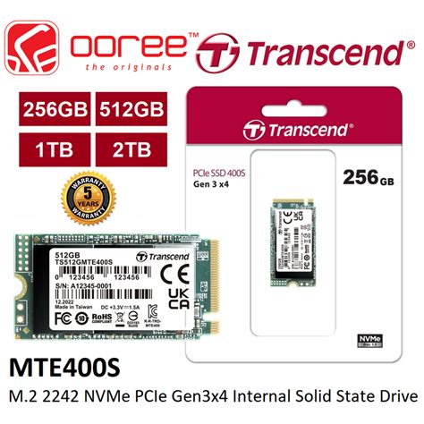 Transcend 512GB MTE400 PCI-E GEN 3x4 M.2 2242 SSD 3D TLC - 2000 MB/s Read 900 MB/s Write - 200 TBW