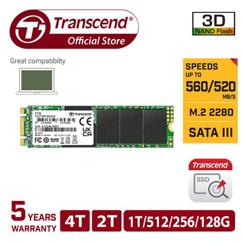 TRANSCEND 512GB MTS830S M.2 SATA3 2280 SSD - 3D NAND