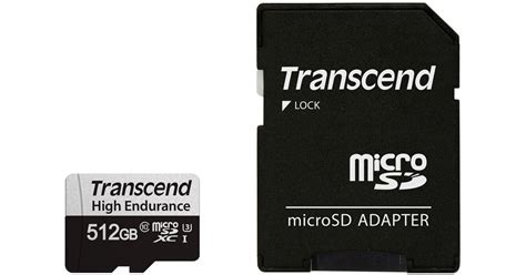 TRANSCEND 350V 512GB HIGH ENDURANCE MICRO SD UHS-I  U3 CLASS10 - READ 100 MB/S - WRITE 60MB/S - WITH SD ADPTOR