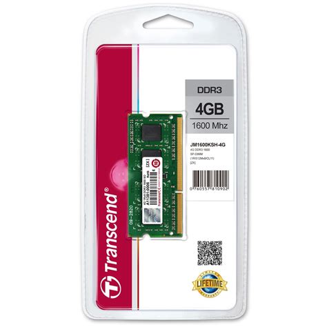 TRANSCEND 4GB LOW VOLTAGE \ DUAL VOLTAGE DDR3-1600 SO-DIMM