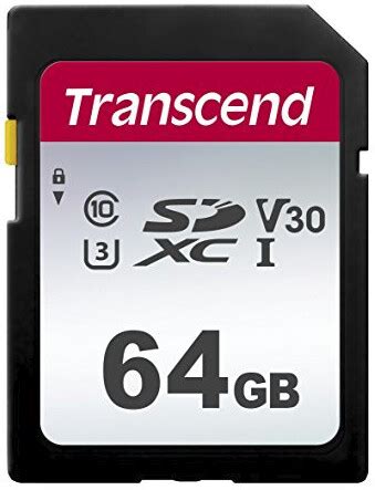 TRANSCEND 300S 64GB UHS-I CLASS 10 U1 V10 SDXC CARD -3D NAND