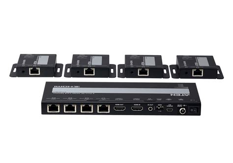 4-Port 4K HDMI Cat 6 Splitter with Receivers - 1 splitter and 4 receivers