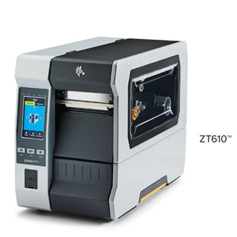 Zebra-TT Printer ZT610; 4''; 203 dpi; Euro and UK cord; Serial; USB; Gigabit Ethernet; Bluetooth 4.1; USB Host; Tear; Color Touc